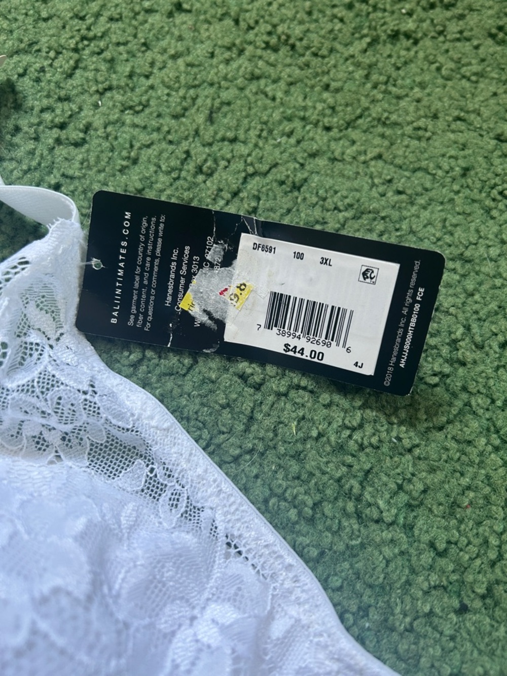 NWT Bali lace desire wireless white bra size 3XL - Picture 8 of 9